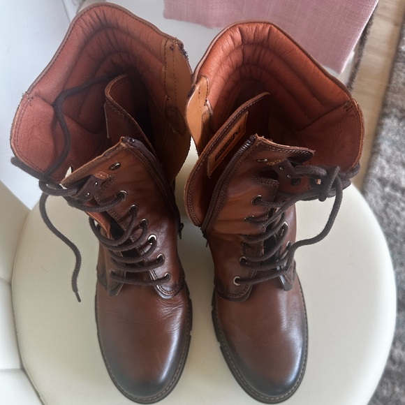 PIKOLINOS Chestnut Leather Combat Boots - Picture 4 of 5
